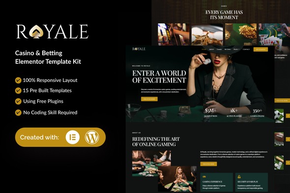 Royale – Casino & Betting Elementor Template Kit