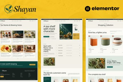 Shayan - Tea & Herbal Drink Shop eCommerce Elementor Pro Template Kit