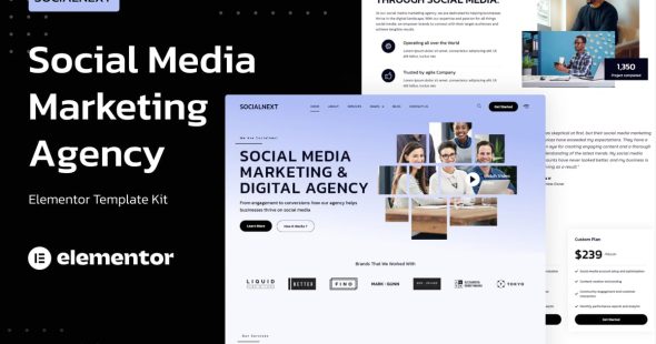 Socialnext  – Social Media Marketing Agency Elementor Template Kit