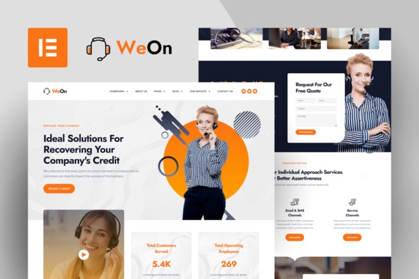 WeOn  – Call Center & Telemarketing Elementor Template Kit